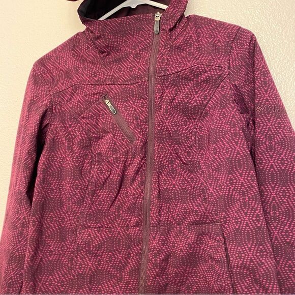 Columbia soft shell omni shield fleece lined hooded asymmetrical zip jacket S - Picture 3 of 13